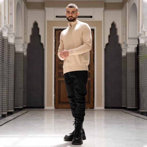 خرید ژاکت مردانه کرم