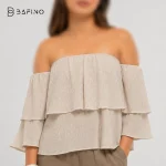 بلوز زنانه یقه بنددار - Image 4